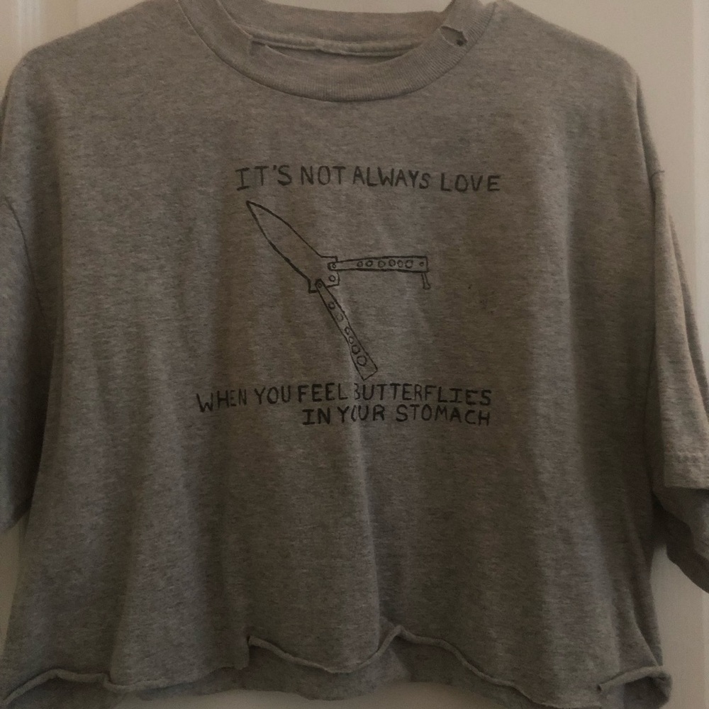 aesthetic grey custom crop top